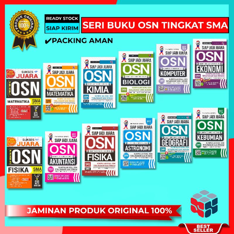 BUKU OLIMPIADE OSN SMA | SUKSES JUARA Olimpiade Sains Nasional MATEMATIKA SIAP JADI JUARA KIMIA BIOLOGI KOMPUTER EKONOMI AKUNTANSI FISIKA ASTRONOMI GEOGRAFI KEBUMIAN