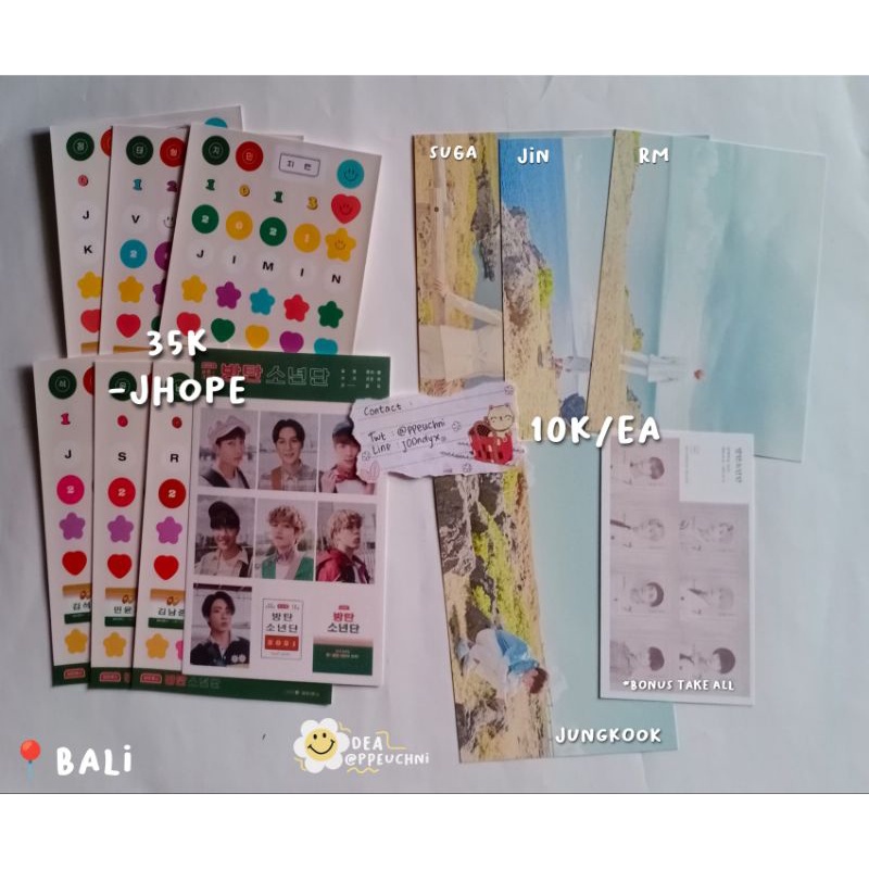 Stiker Polaroid BTS sg18 2018 sg21 2021 jin jhope jimin suga taehyung jungkook rm
