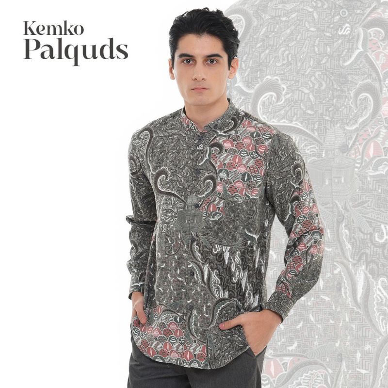 Kemko Palquds Mst - Kemeja koko Palquds lengan panjang manset Rabbani Original baju koko batik rabba