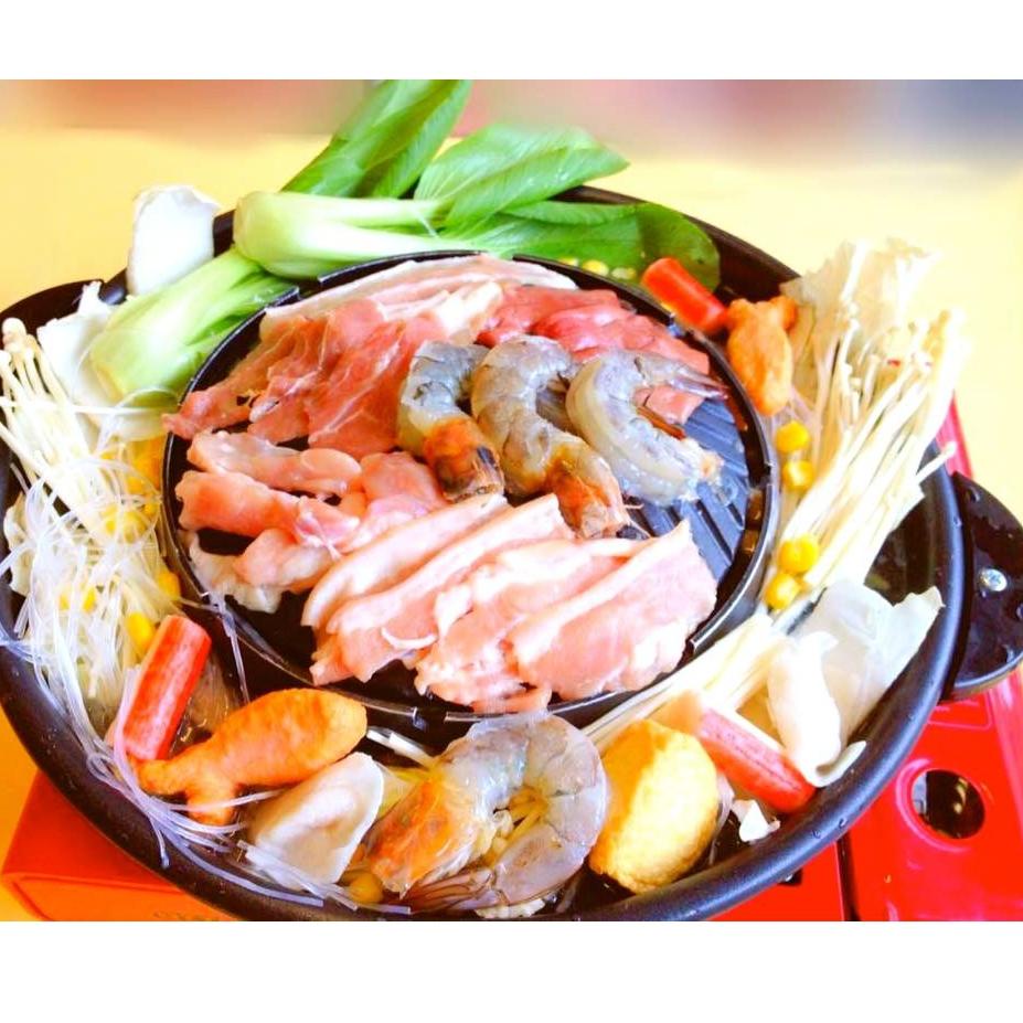 ︽Z Halomurah 2 in 1 Panci Shabu shabu bulgogi grill pan (GHK39) KOREAN Mookata Pemanggang - Hot pot 