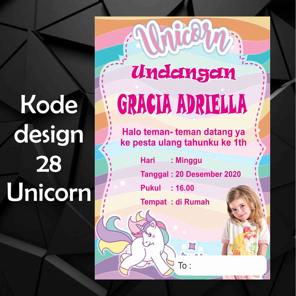 Kartu Undangan Ulang Tahun Anak Costum Foto Murah Undangan Ulang Tahun Murah Undangan Ulang Tahun An