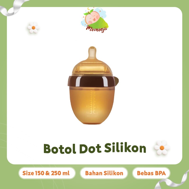 MOMOGII Premium Botol Dot Silikon 150ml / 250ml Botol Susu Bayi Wide Neck Silicone Food Grade Tahan Panas