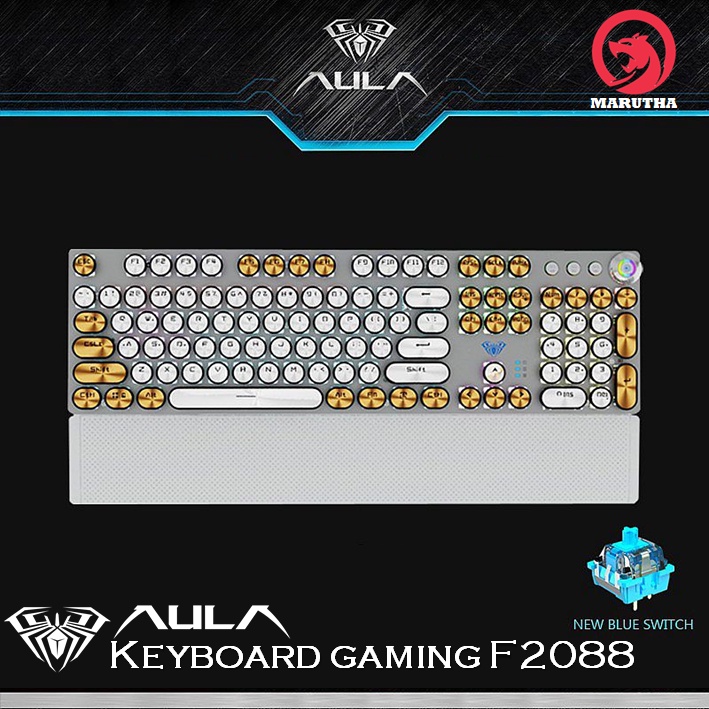 Aula Keyboard Gaming Multimedia Mechanical F2088 CD keycaps
