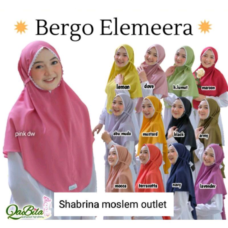BIG SALE .  Cuci Gudang Promo Qabila Hijab Bergo Elmeera