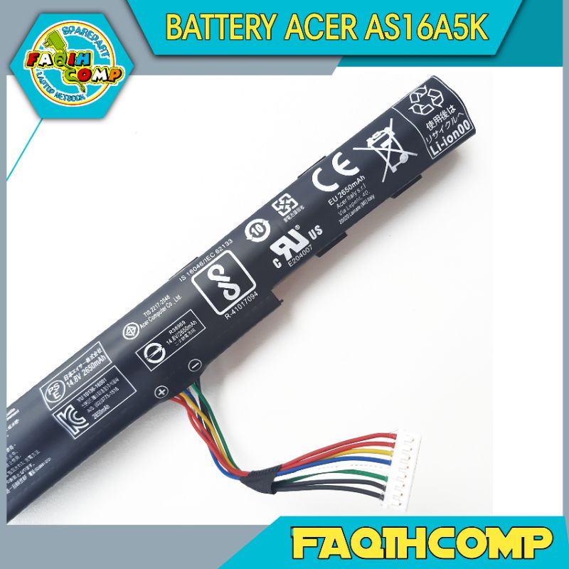 Baterai Laptop Acer Aspire E14 E15 E5-475 E5-475G E5-575 E5-575G E5-575T E5-575TG E5-774 E5-774G ES1-432 Series/ AS16A5K AS16A7K AS16A8K