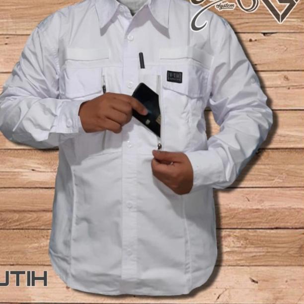 Kemeja tactical w-tac tangan panjang - Putih, S