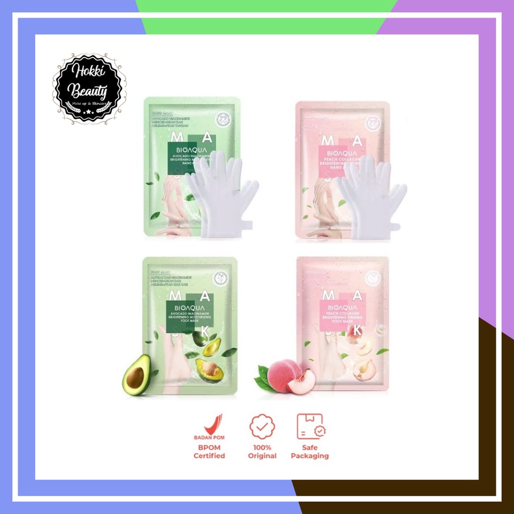 BIOAQUA Niacinamide Brightening Moisturizing Hand - FOOT Mask 35g - masker kaki- masker tangan