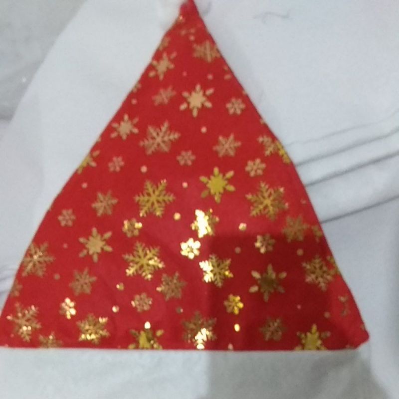 topi natal motif gold dewasa allsize