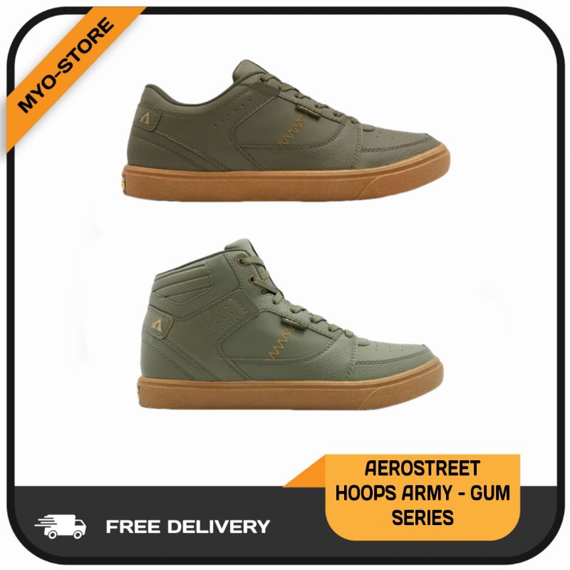 AEROSTREET HOOPS LOW/HIGH ARMY GUM SERIES ORIGINAL