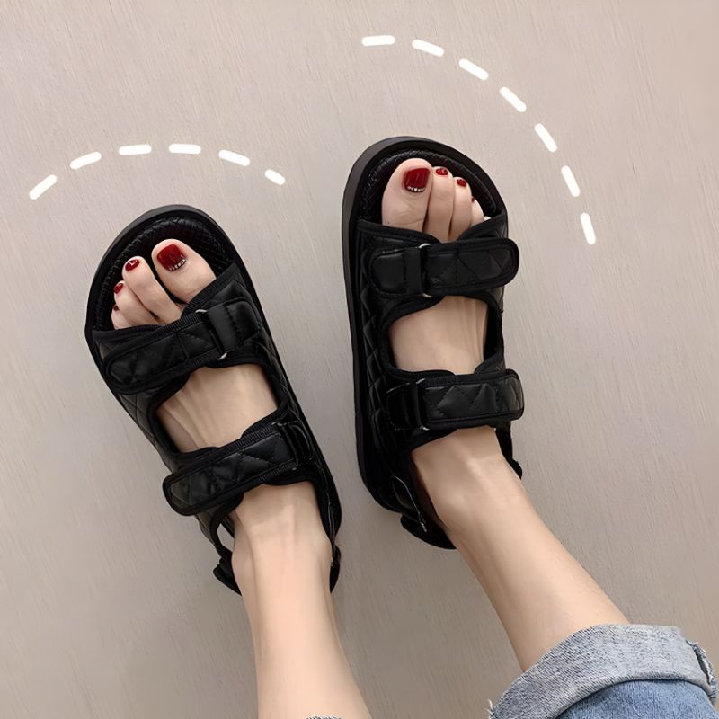 Sandal Wanita Tali AU-01 Terbaru Fashion Korea Sendal Import Remaja Kekinian Hak Datar Bisa Cod