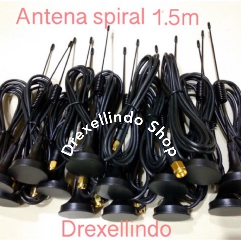 Antena Spiral magnet kabel 1.5 m SMA MALE 2.4G dan 5.8G