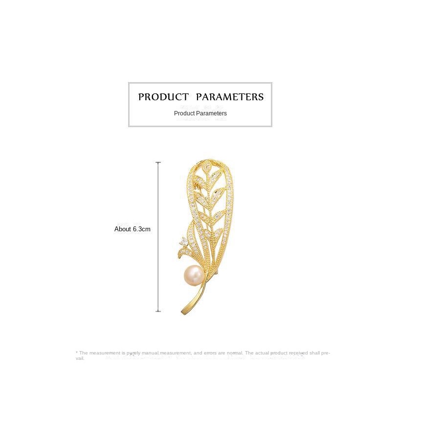 Bros Bentuk Bulu Aksen Mutiara Dan Berlian Imitasi Untuk Wanita