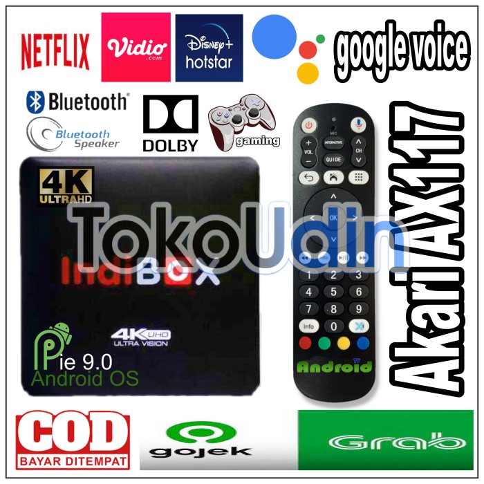 Produk Terbaru Android Tv Box Indibox Akari Ax117 Certified & Google Voice Assistant