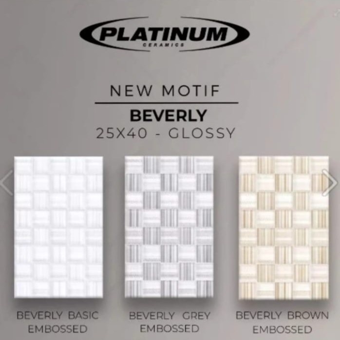 PLATINUM KERAMIK BEVERLY GREY EMBOSSED 25X40 GRADE A