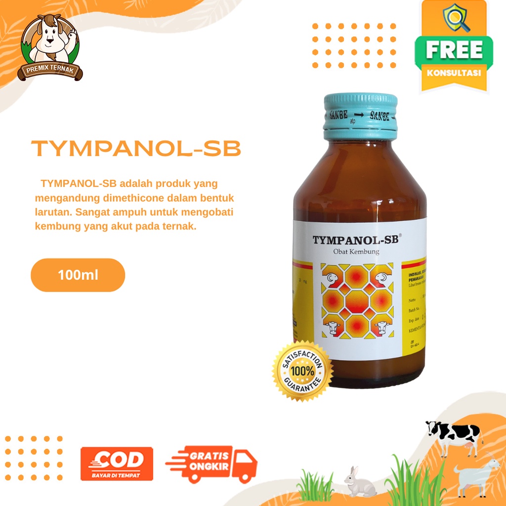 TYMPANOL SB 100 ml - Obat Kembung Bloat Sapi Kambing Domba Ternak Ampuh