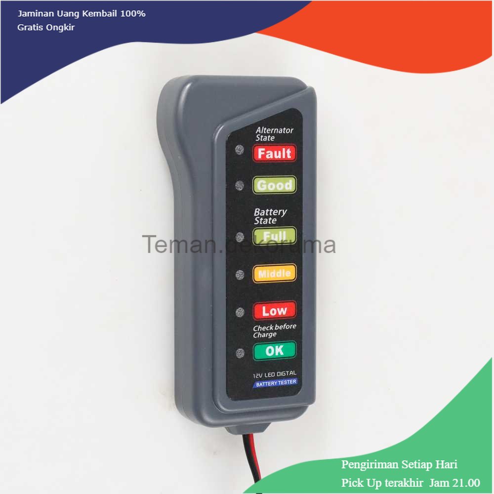 TD- PR2 ELS Tester Baterai Digital Diagnostik Mobil 12V 6 LED - AHX-009