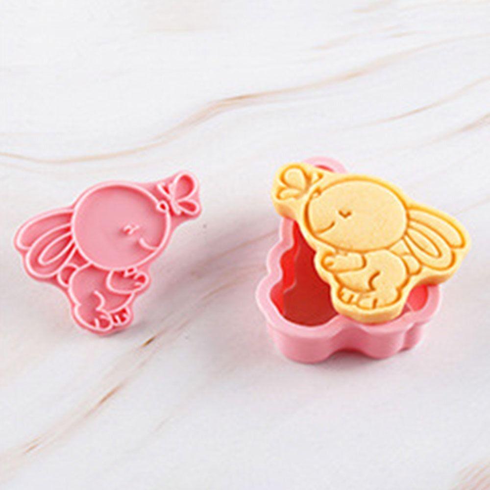 Solighter 8pcs/set 3D Easter Rabbit Alat Kue Pastry Dekorasi Pemotong Cookie Plastik