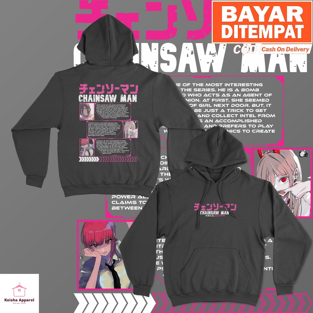 JAKET HOODIE ANIME POWER CHAINSAW MAN HOODIE CHAINSAW MAN COWOK CEWEK