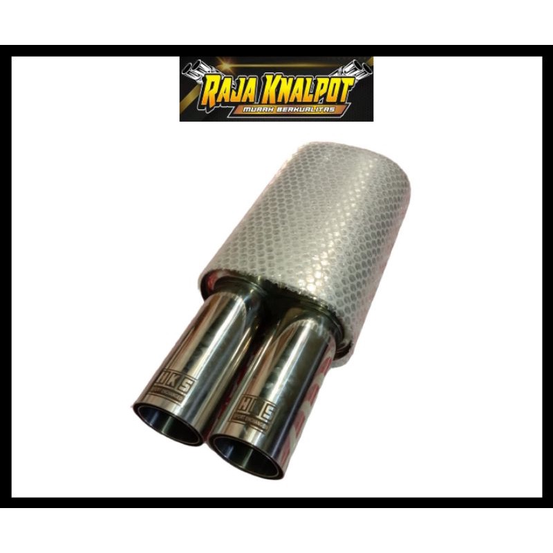 KNALPOT MOBIL HKS DOUBLE SEBRING FULL STENLESS UNIVERSAL MUFFLER