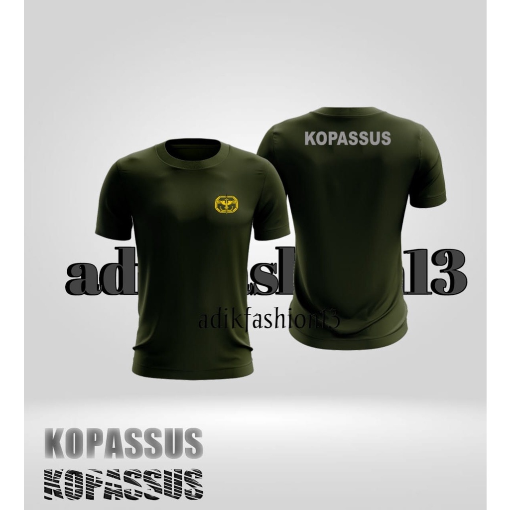 Kaos Jersey KOPASSUS Hijau army / Kaos Olahraga Jersey KOPASSUS/ Kaos Jersey Dryfit KOPASSUSD Hijau 