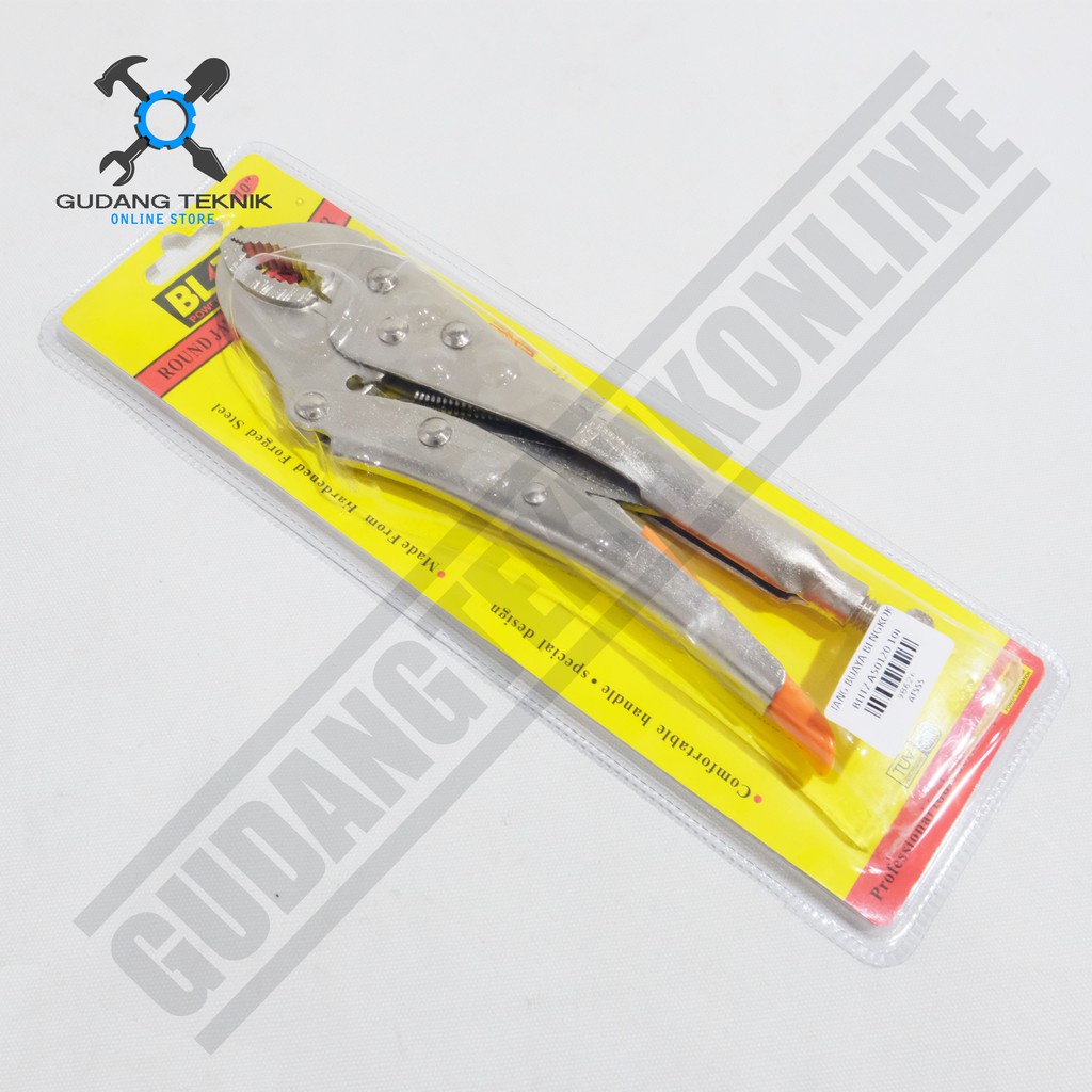 Tang Buaya Tangan Gagang Karet 10&quot; BLITZ / Round Jaw Locking Plier Tang Jepit 10 Inch BLITZ