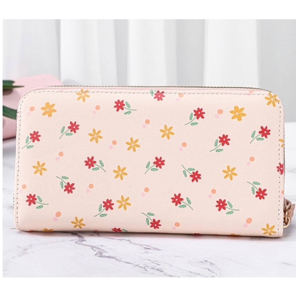 DOMPET PANJANG WANITA IMPORT KULIT PINK KUCING LUCU LAMONE WA606P3 KOREA KARTU KOIN RESLETING TALI PENDEK BRANDED PREMIUM BATAM FASHION REMAJA KEKINIAN CEWEK MURAH