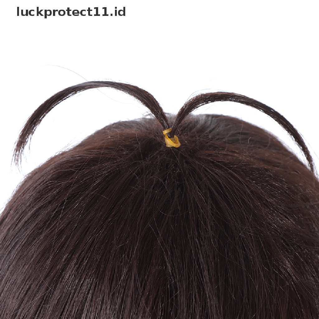 Wig Rambut Cosplay Zhongli Warna Hitam Coklat