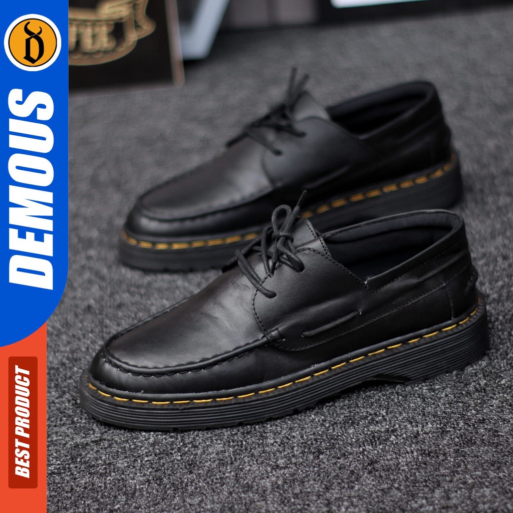 DEMOUS Takumi - Sepatu Docmart Low Boots Pantofel Formal Kulit Asli Kerja Pria