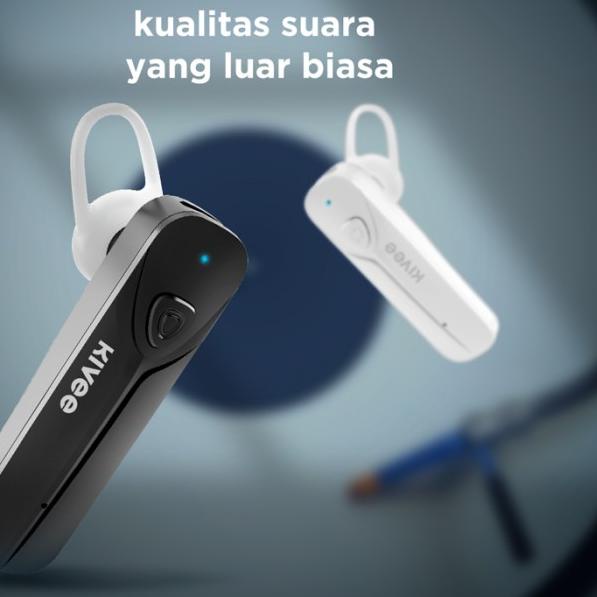 Kivee single earphone wireless bluetooth 5.0 stylist TW32 - TW32 Pro White