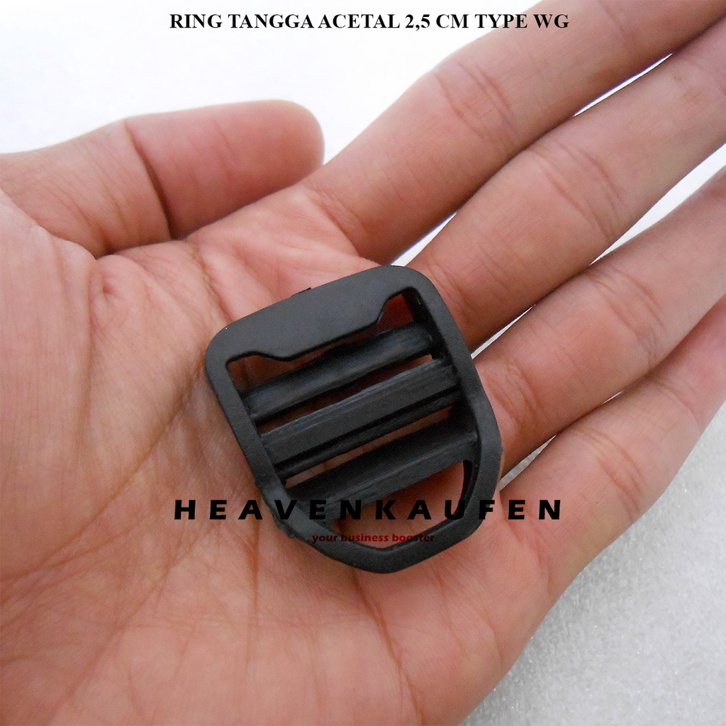 Ring Tangga Adjuster Ring Jalan Tas Punggung Acetal 2,5 cm Hitam Murah Ecer Grosir Kode WG