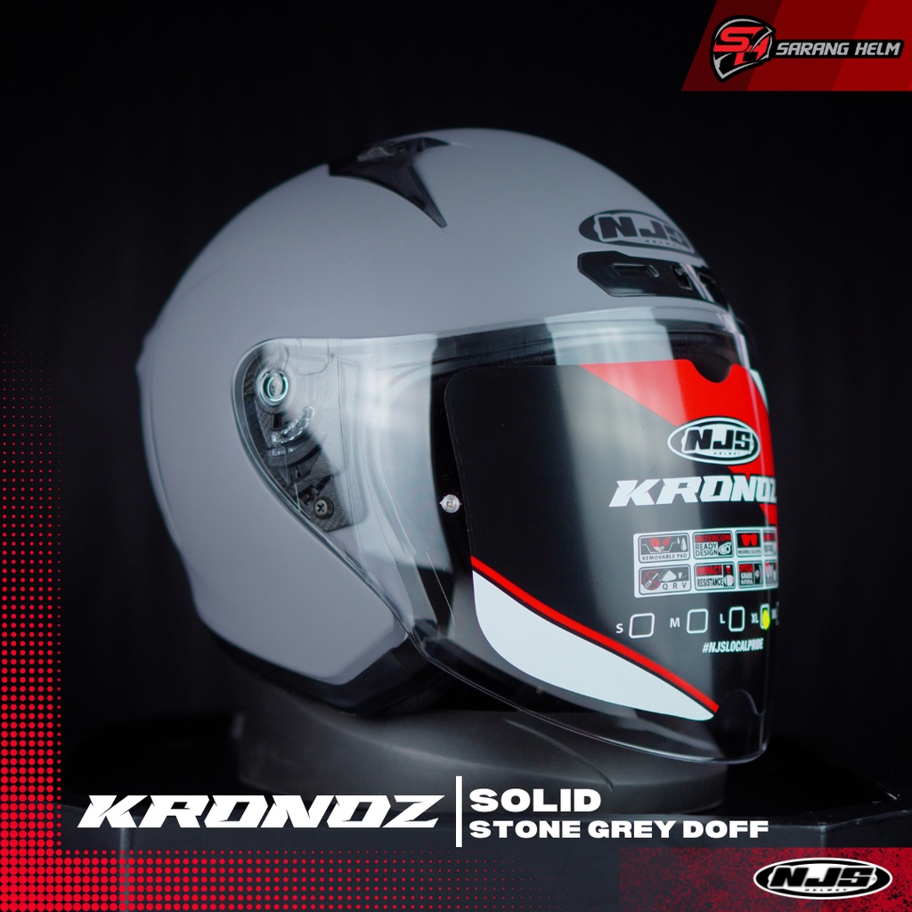 NJS Kronoz Solid - Helm Half Face | NJS | Kronoz | Kronoz Polos | Kronoz Ori | NJS ORI | Helm Polos | NJS Polos | SNI