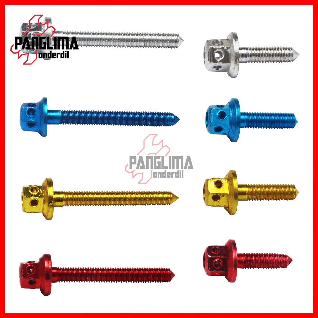 Baut Probolt Visor Pendek 5x20 Panjang 5x40 Drat Halus Universal-Untuk Semua Jenis Motor NMAX-Aerox-Lexi-Mio-PCX-Beat-Vario-ADV Baud-Windshield-Wind-Win Shield-Shild-Sil Merah-Silver-Biru-Kuning