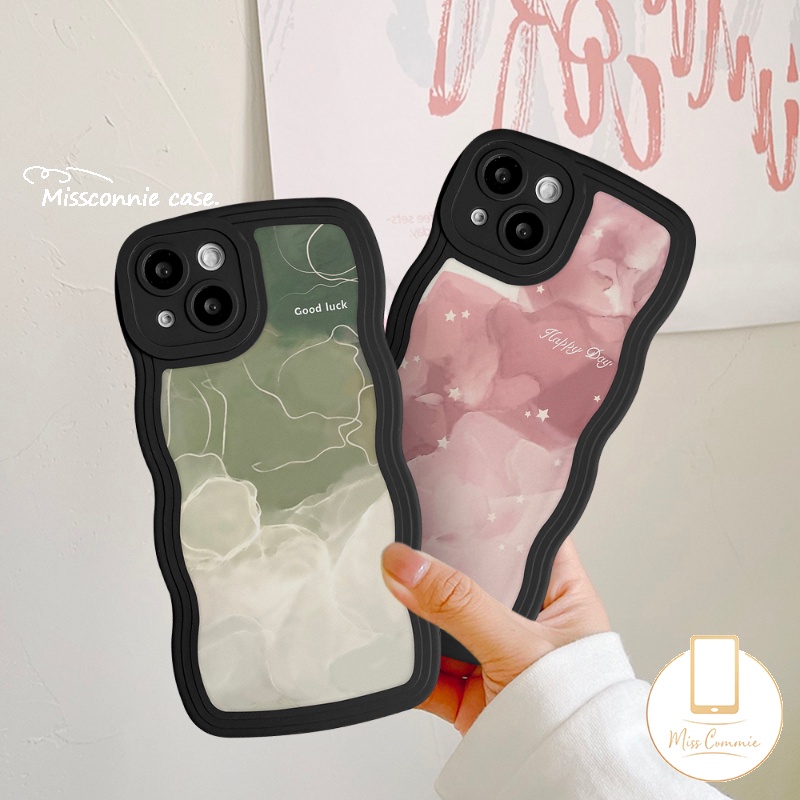 Couple Case Redmi 12C 9 10A 10C A1+10A1 9T 9A 9C NFC Redmi Note10 11 9Pro 11Pro+8 9 PO CO M3 X3 NFC Pro Note 9s 11s 10s 11 10 Pro Max Wavy Edge Halo Soft Case Cat Air Celup