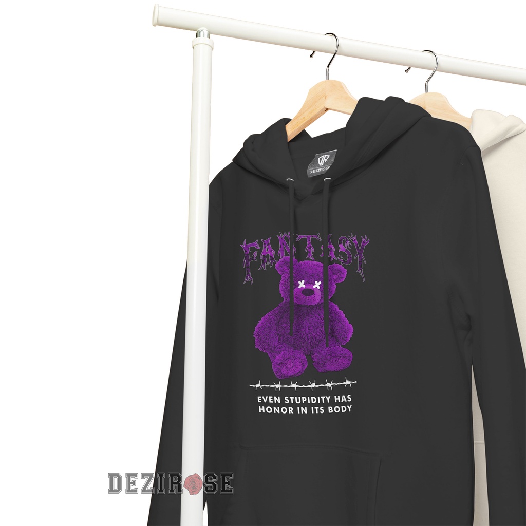 DEZIROSE Jaket Hoodie Bear Fantasy Pria &amp; Wanita Distro Original Fleece Tebal Premium Size M L XL XXL