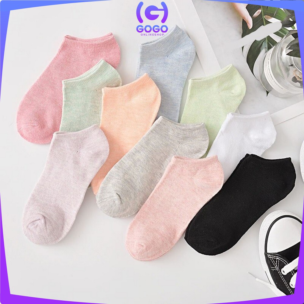 GOGO-P59 Kaos Kaki Semata Kaki Polos / Kaus Kaki Wanita / Kaos Kaki Ankle Dewasa / Short Socks Import