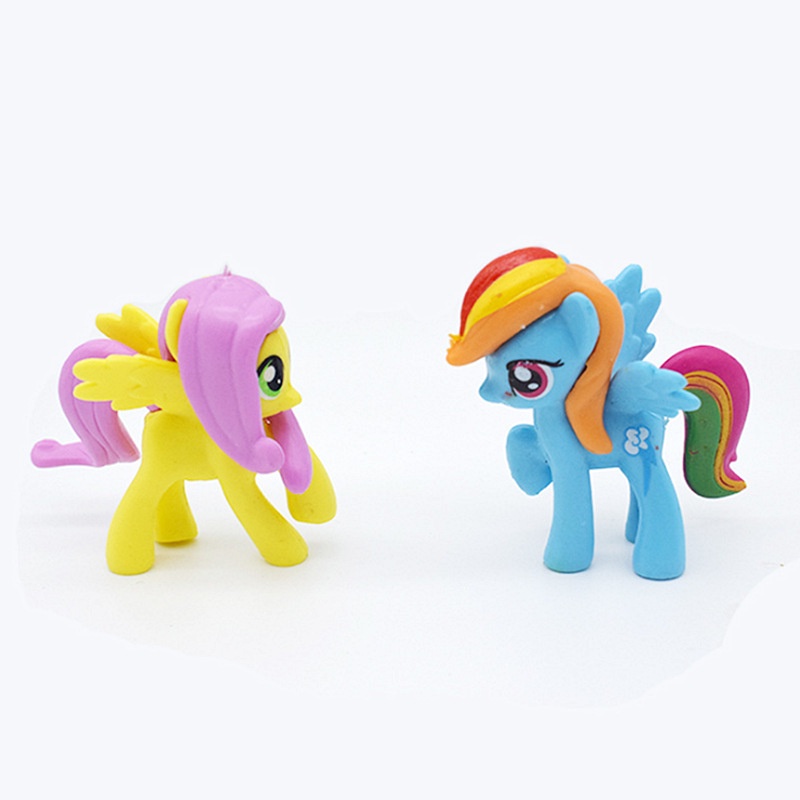 12pcs / set Mainan Action Figure Anime My Little Pony Mini Bahan PVC Untuk Dekorasi Kue