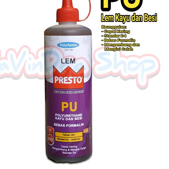 

Lem Presto PU Polyurethane untuk Kayu dan Besi 650 Gram