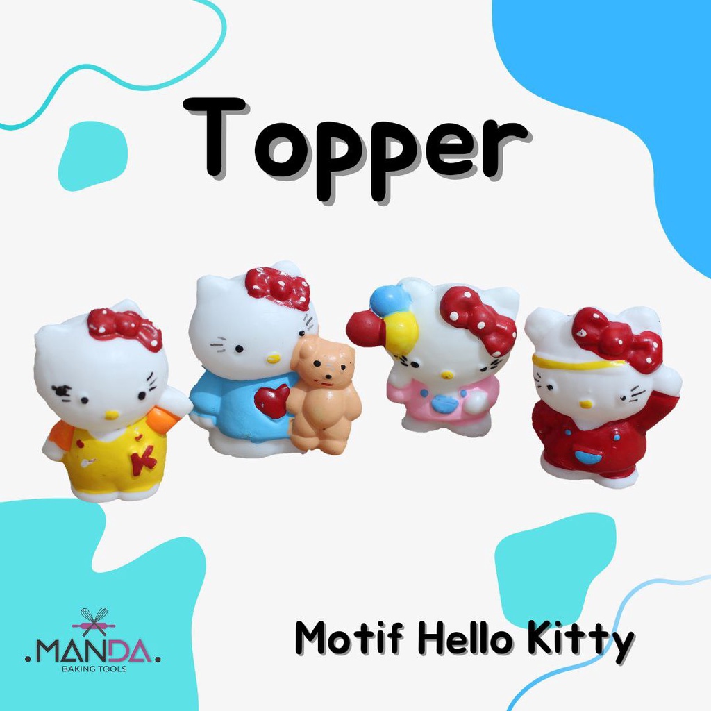 Hiasan topper patung kue ulang tahun kue tart puding hello kitty