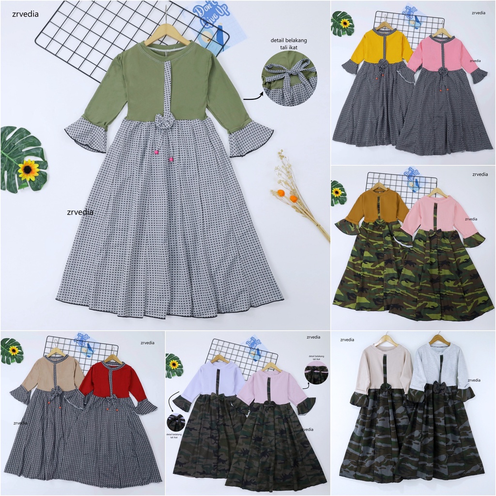 Gamis Farissa 6-7 Tahun / Baju Anak Muslim Dress Panjang Ngaji Murah Lengan Anak Perempuan Syar’i