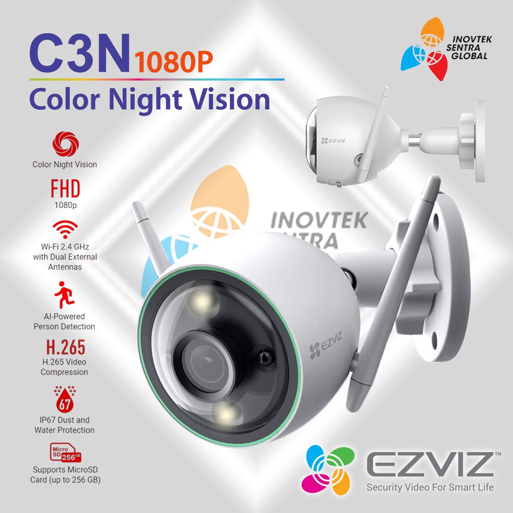 EZVIZ C3N Outdoor IP Camera CCTV Waterproof Color Night Vision 1080P