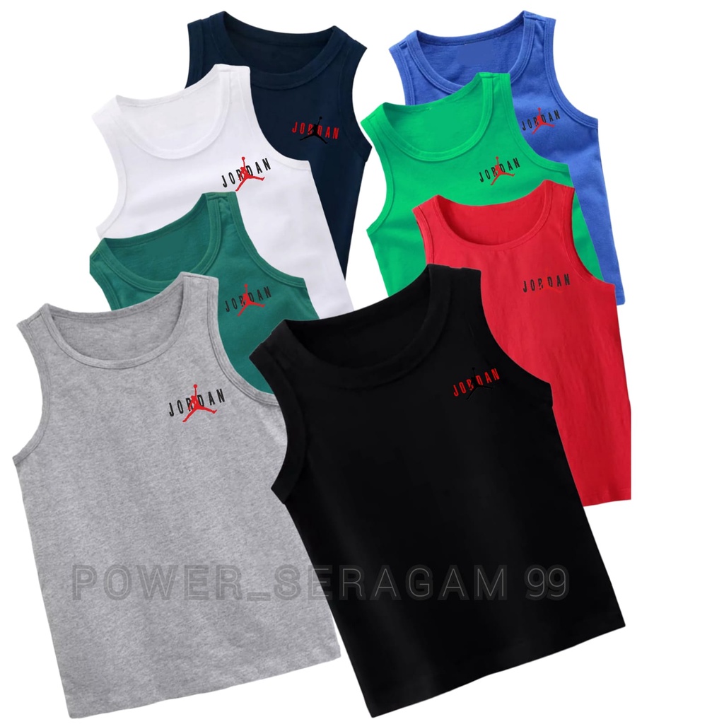 KAOS DALAM SINGLET ANAK SABLON JORDAN / SINGLET COTTON ANAK LAKI LAKI / TANK TOP KIDS UMUR 2TH - 10T