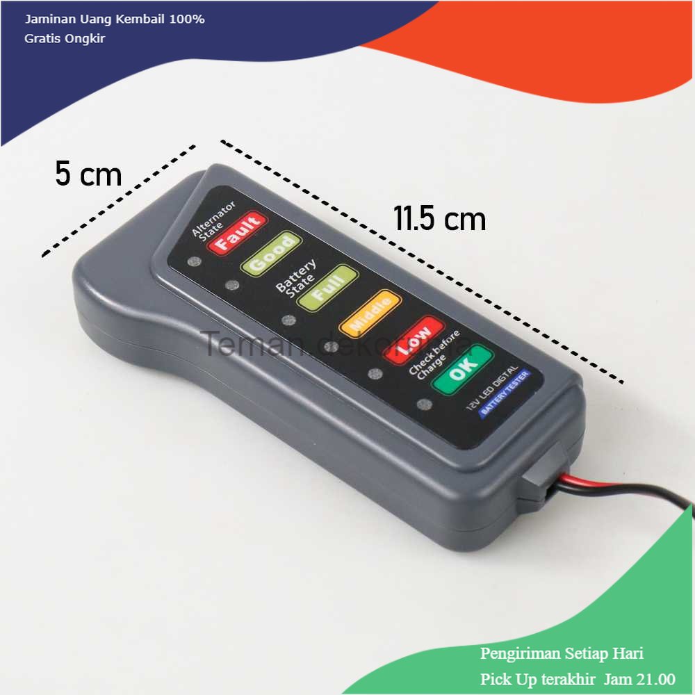 TD- PR2 ELS Tester Baterai Digital Diagnostik Mobil 12V 6 LED - AHX-009