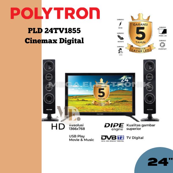 POLYTRON PLD 24TV1855 Cinemax Digital TV 24 inch