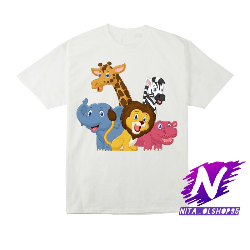 kaos anak animasi kartun hewan lucu baju anak kartun zoo lucu bahan premium