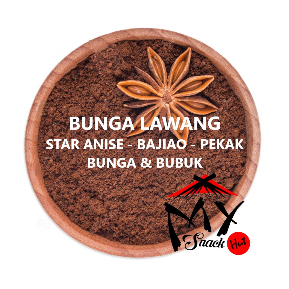 PEKAK 25GR - BUNGA LAWANG STAR ANISE SERBUK BUBUK FEN UTUH KEMBANG KERING PURE GROUND POWDER BA JIAO