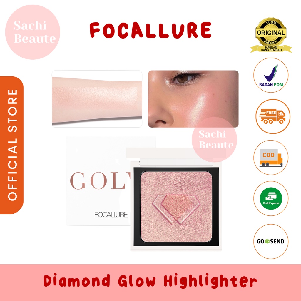 Focallure Diamond Glow Highlighter Powder Glitter FA81 Highlighter Mencerahkan Wajah - 04 Rose Radiance