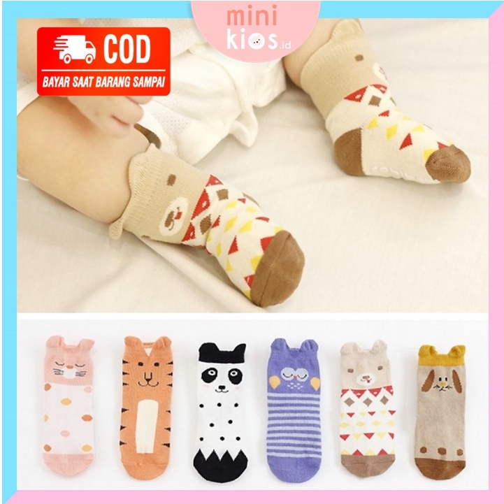 Kaos Kaki Panjang Cute Karakter Hewan / Kaos Kaki Panjang Anti Slip Anak 02