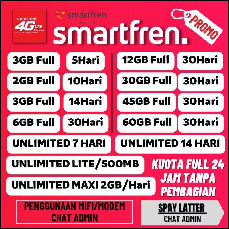 TERMURAH KUOTA SMARTFREN UNLIMETED | PAKET DATA SMARTFREN NONSTOP | VOUCHER DATA | VOUCHER KUOTA