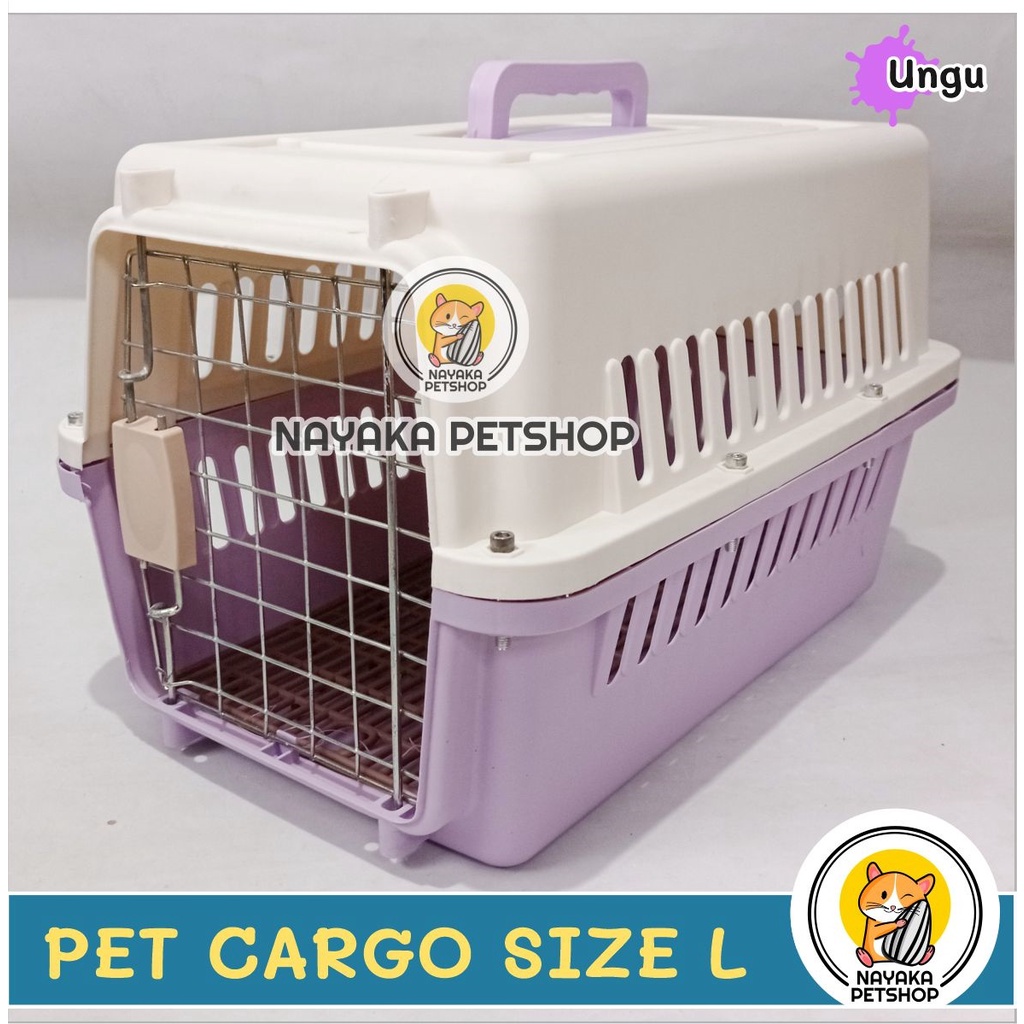 Size L Pintu Besi Pet Cargo Besar Pet Carrier Kucing Travel Jumbo Kandila Musang