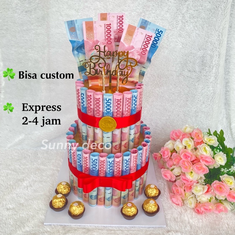 MONEY CAKE KUE UANG ULANG TAHUN | Birthday cake | kue uang ultah | kado ulang tahun | hadiah  kue uang| buket uang | money buket | money tower cake | bloombox | kue uang jakarta | money cake jakarta | money bouquet jakarta / kue ulta uang